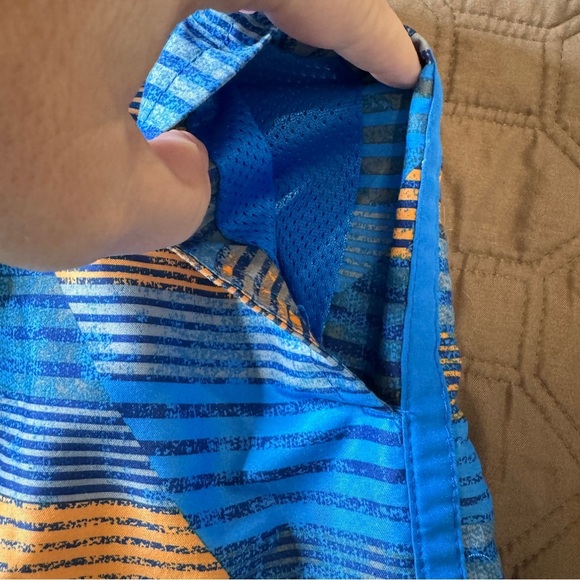 Nike Blue & Orange Men's sz Small Swim Trunks Board Shorts Zip Pocket Drawstring - Picture 3 of 15